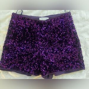 Purple sequin game day shorts